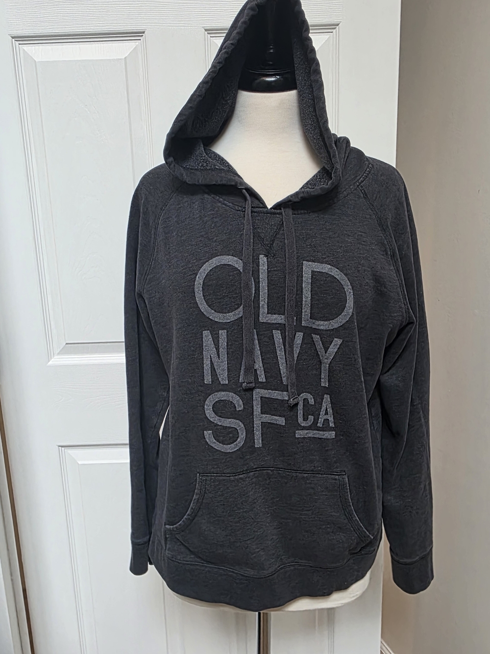 Old Navy Charcoal Gray Graphic Zip Hooded Sweatshirt